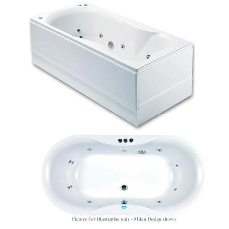 Lisbon Luxury Single Ended Rectangular Acrylic Bath with Whirlpool System 2
