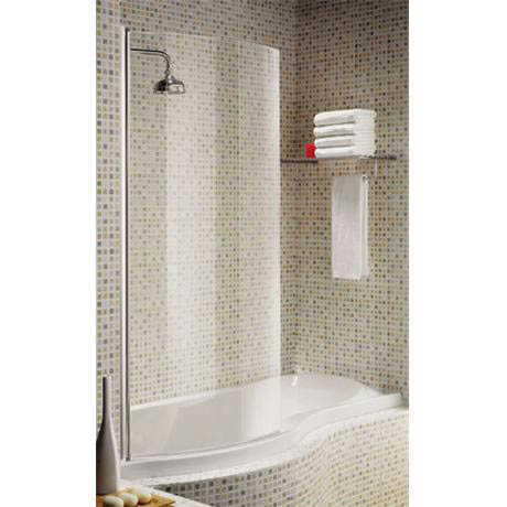 Aqualux Elite Modern Curved Polished Silver Clear Glass- FS20901AQU