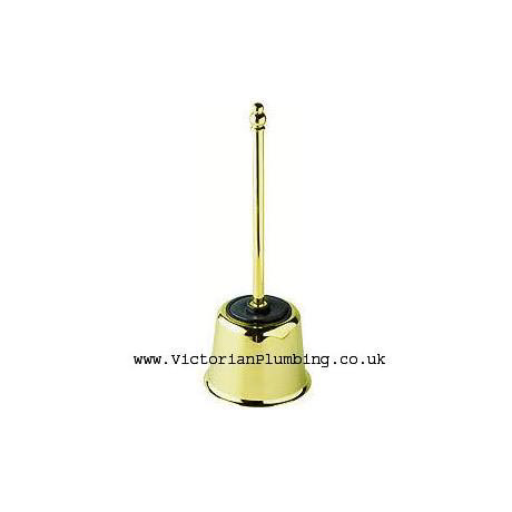 Freestanding Toilet Brush and Holder - Antique Gold