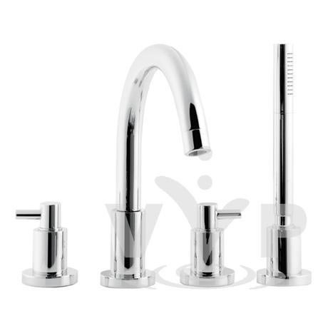 Minimalist Horizon 4 tap hole deck mounted bath shower mixer