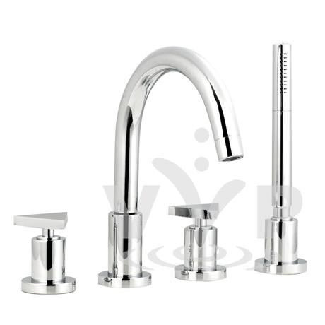 Minimalist Isla 4 tap hole bath shower mixer small spout