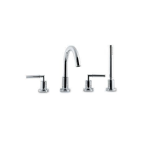 Minimalist Helix lever 4 Tap Hole Deck Mounted Bath Shower Mixer