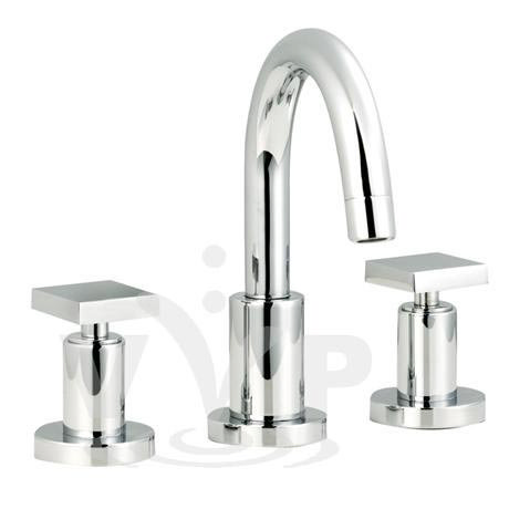 Minimalist Milo 3 tap hole deck mounted basin mixer