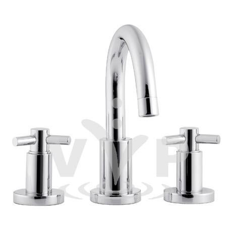 Minimalist Aspect 3 tap hole deck mounted basin mixer