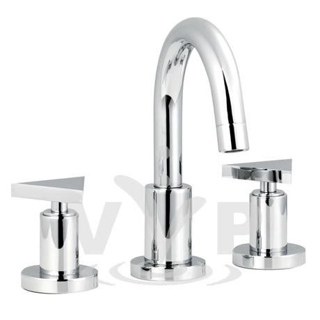 Minimalist Isla 3 tap hole basin mixer small spout