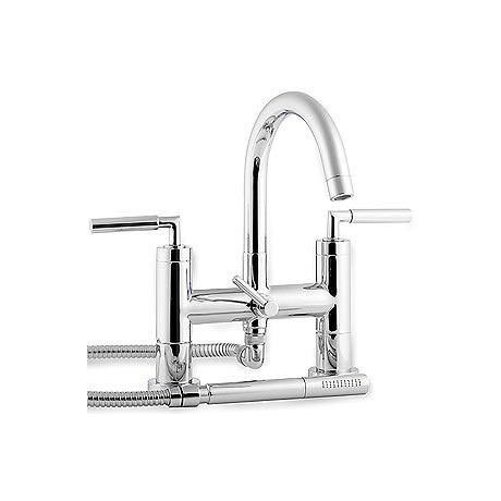 Minimalist Helix lever Bath Shower Mixer with small swivel spout