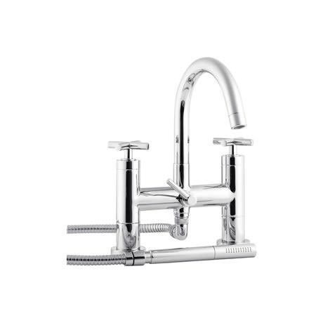 Minimalist Helix cross head Bath Shower Mixer with small swivel spout