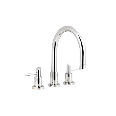Minimalist Scene 3 tap hole deck mounted bath filler with swivel spout