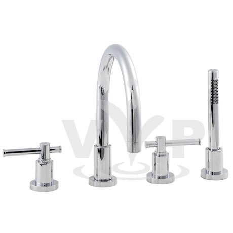 Maine Lever 4 Tap Hole Deck Mounted Bath Shower Mixer
