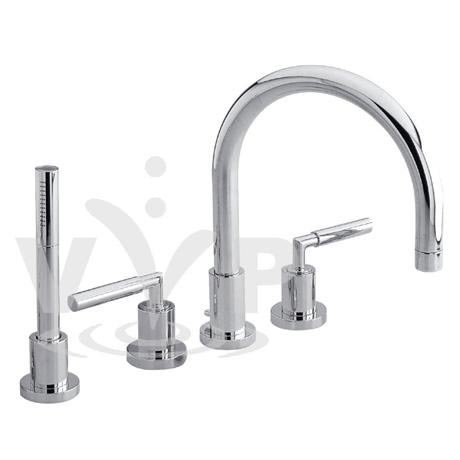 Minimalist Helix lever 4 tap hole deck mounted bath shower mixer