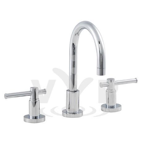 Maine Lever 3 Tap Hole Deck Mounted Basin Mixer