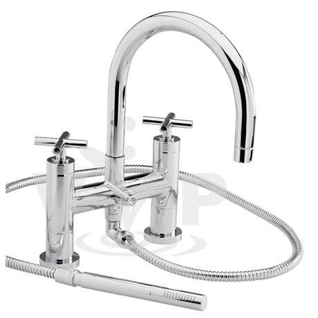 Minimalist Helix cross head Bath shower mixer with shower kit
