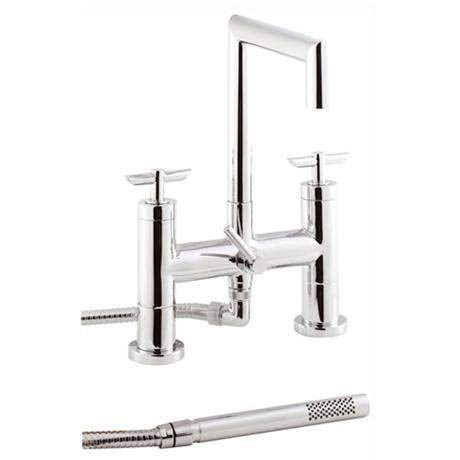Minimalist Mitre Deck Mounted Bath Shower Mixer - PQ324-PQ399
