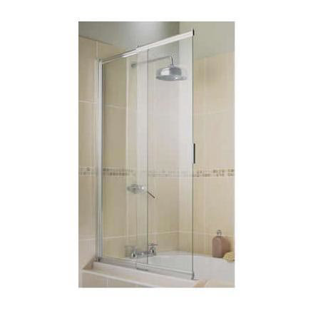 Aquarius 2 Panel Slider Bath Screen -Pearl Silver