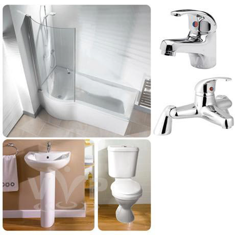 Valence Bathroom Suite 9 Piece 1TH Suite (Left hand option)