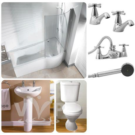 Valence Bathroom Suite 9 Piece 2TH Suite (Right hand option)