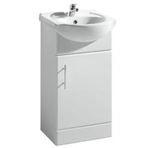 Alaska 450 x 300mm High Gloss White Vanity Unit w/ Ceramic Basin - VTY450