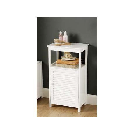 Single Shutter Door White Bathroom Cabinet w/shelf