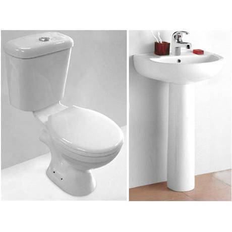 Lyon 5 Piece Ceramic Bathroom Suite 1TH