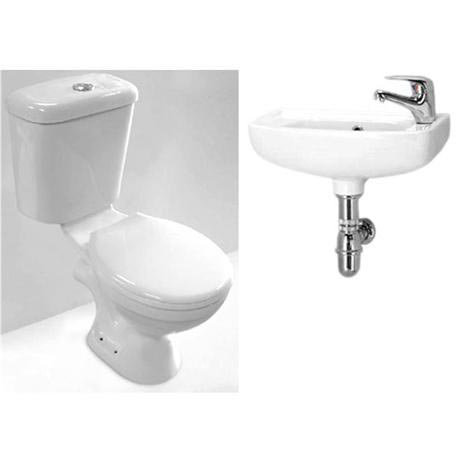 Lyon Ceramic 1TH Cloakroom Suite with Mono Basin Mixer