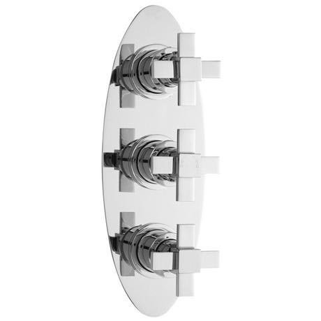 Mantra Concealed Thermostatic Triple Shower Valve with Oval Plate
