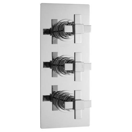 Mantra Concealed Thermostatic Triple Shower Valve with Square Plate