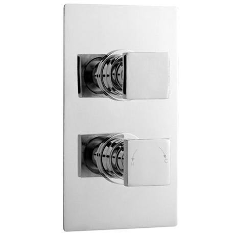 Milo Concealed Thermostatic Twin Shower Valve with Square Plate