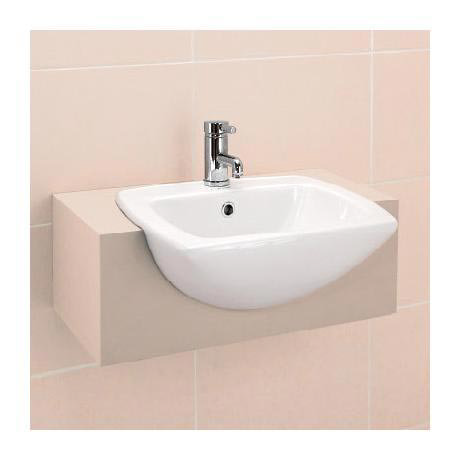 Monica 1 Tap Hole Semi Recessed Ceramic Basin 