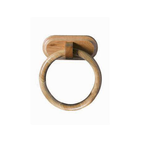 Natural Oak Wooden Wall Mounted Towel Ring