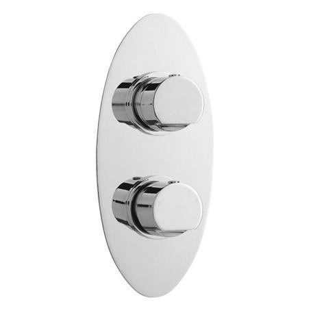 Orion Concealed Thermostatic Twin Shower Valve with Oval Plate