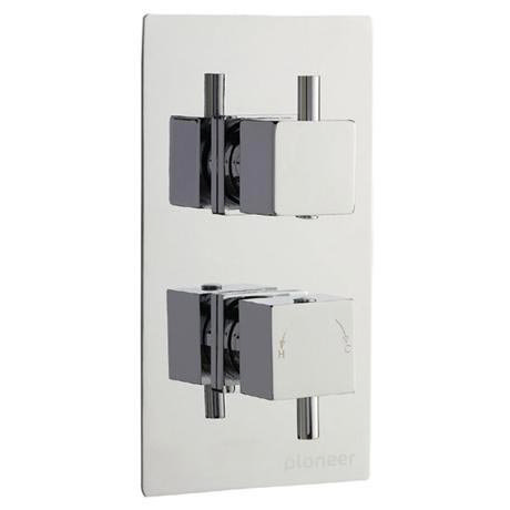 Pioneer Twin Concealed Thermostatic Shower Valve Square Handles - Chrome - PIOV51