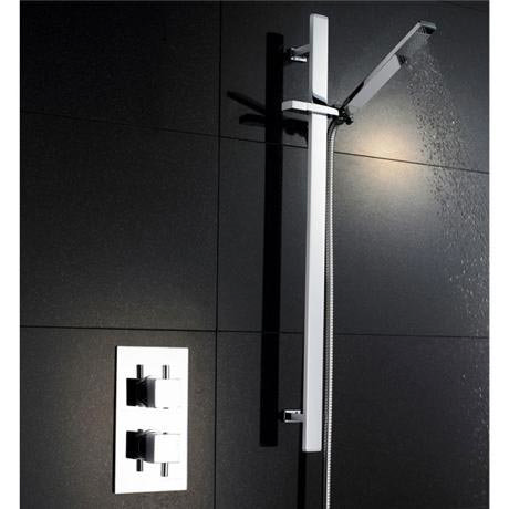 Pioneer Twin Concealed Thermostatic Shower Valve with Rectangular Slide Rail Kit