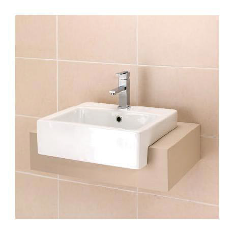 Pisa 510 1TH Semi Recessed Ceramic Basin - 231181