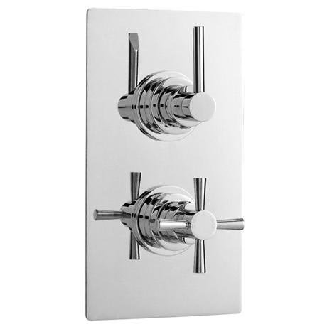 Pixi Concealed Thermostatic Twin Shower Valve with Square Plate