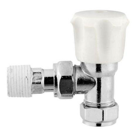 Ultra White Radiator Valves - Angled - HT372