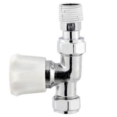 Ultra White Radiator Valves - Straight - HT373