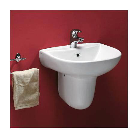 Radius Deluxe Ceramic 550 1TH Basin & Semi Pedestal Pack
