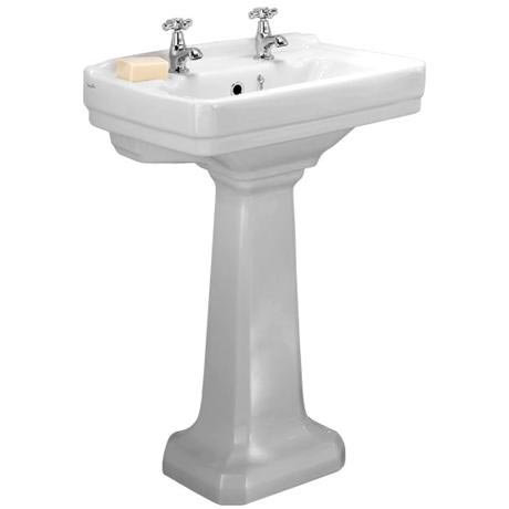 Rochester 2 Tap Hole 550 Basin and Pedestal Set