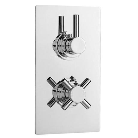  Scope Concealed Thermostatic Twin Shower Valve with Square Plate