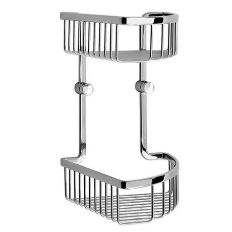 Smedbo Loft - Polished Chrome Double Corner Soap Basket - LK377