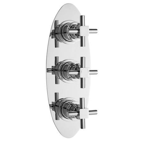 Titan Concealed Thermostatic Triple Shower Valve with Oval Plate