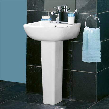 Tribune 1 Tap Hole 500 Ceramic Basin and Pedestal Set