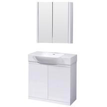 Ultra 800 x 500mm Lux Floor Mounted Vanity Unit w/ Mirror Cabinet - White