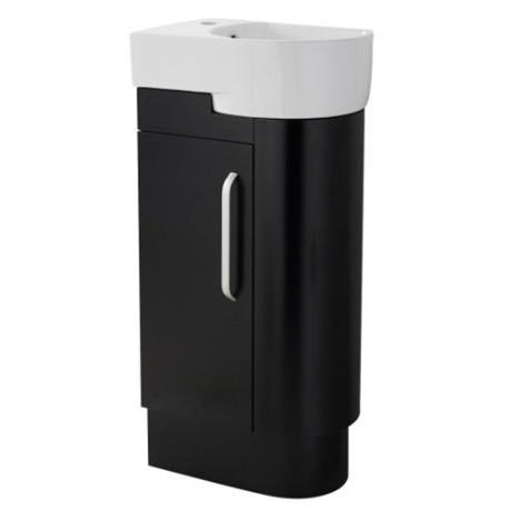 Ultra Carlton Black Cloakroom Floor Standing Unit