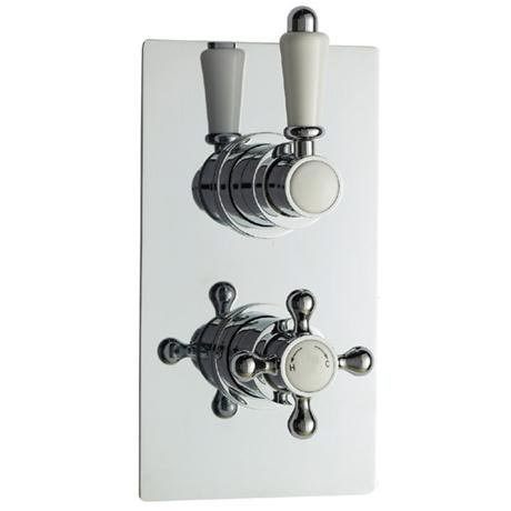 Edwardian Twin Concealed Thermostatic Shower Valve - Chrome - ITY312