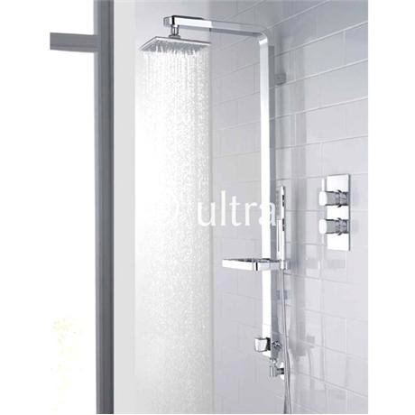 Ultra Muse Concealed Thermostatic Twin Shower Valve with Intuition Shower Kit - Chrome