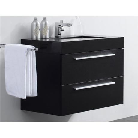 Ultra Silhouette Wall Mounted Basin Unit - Black Wood Finish - RF013