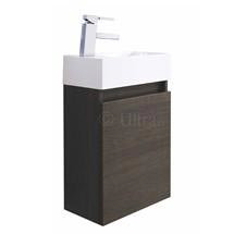 Ultra Zone Compact Wall Hung Basin and Cabinet - Oak Finish - RF023
