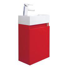 Ultra Zone Compact Wall Hung Basin and Cabinet - Red Finish - RF025