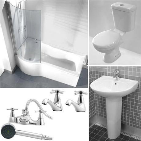 Valence Ceramic 9 Piece Bathroom Suite - Left hand option